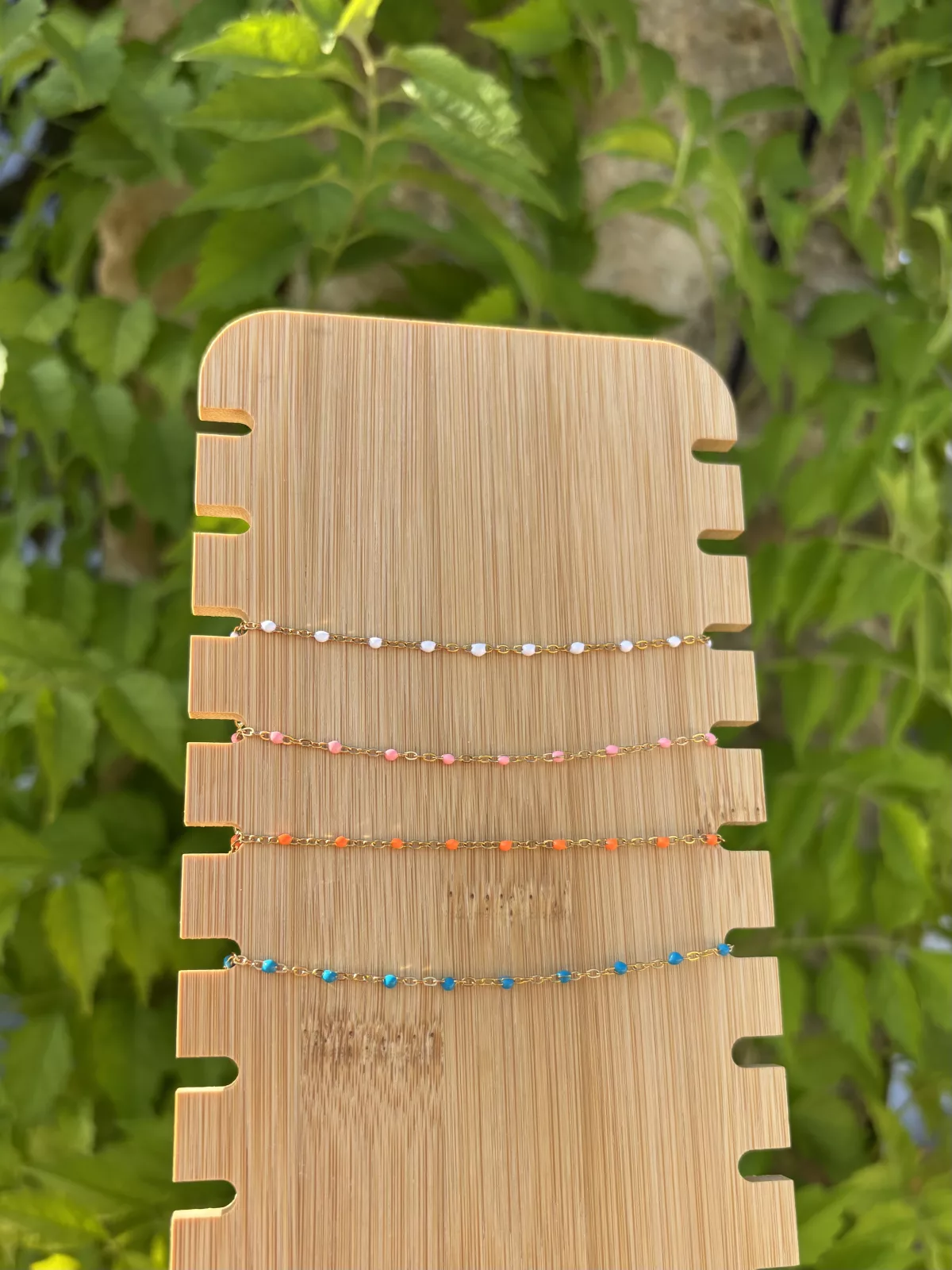 Bracelet Aline, monture dorée, couleur orange