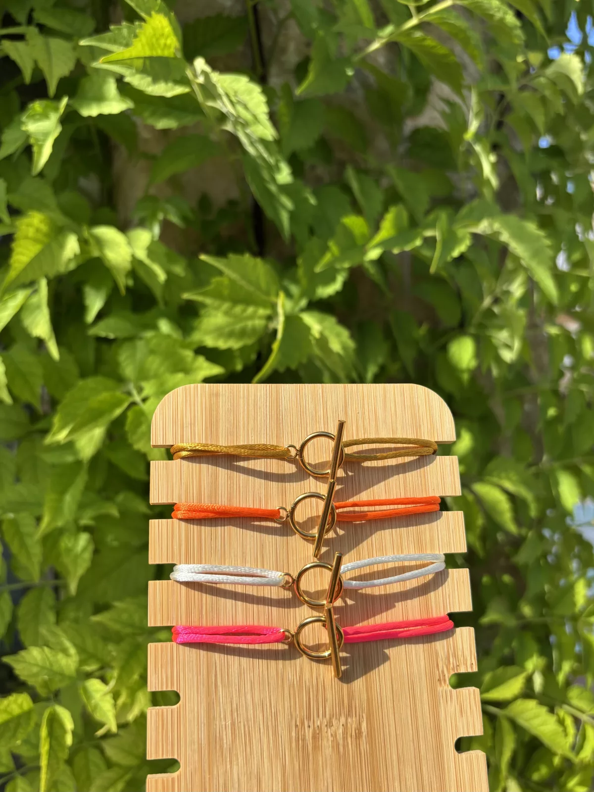 Bracelet Claire, monture dorée, couleur rose