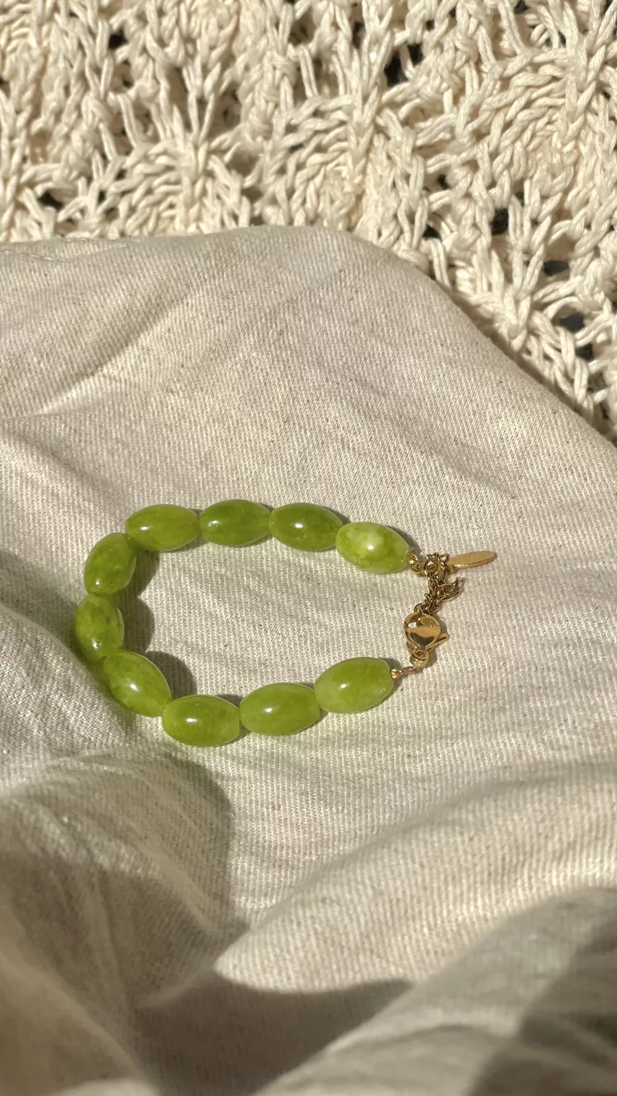 Bracelet Lola, monture dorée, couleur vert