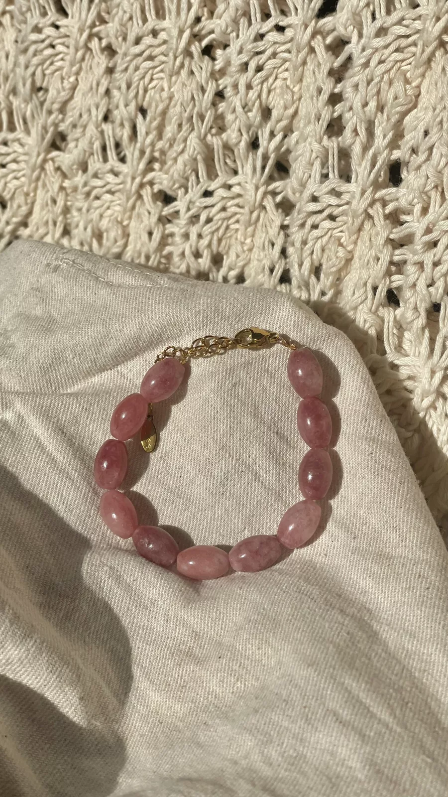 Bracelet Lola, monture dorée, couleur rose