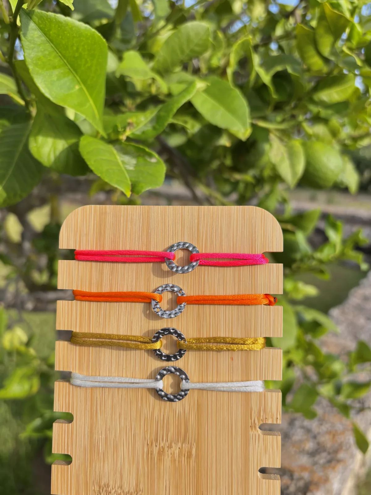 Bracelet Stéphanie, monture argentée, couleur rose